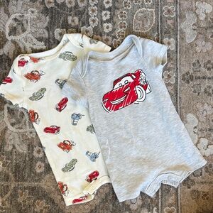 Disney Cars Baby Bodysuit Set - Cream and Gray